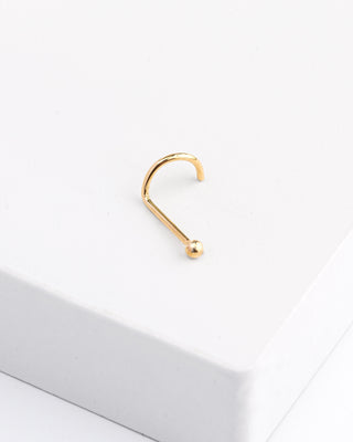 18 Karat Solid Gold Ball Twirl Nose Pin