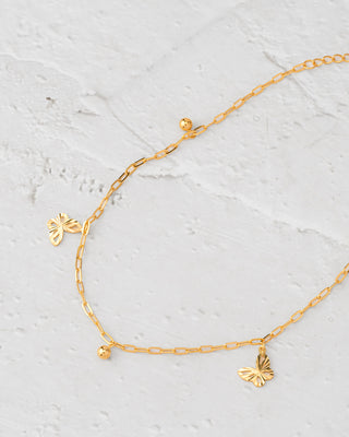 18 Karat Butterfly Charm Anklet