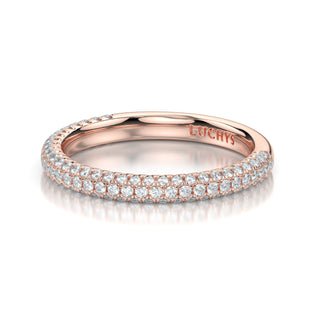 2.5mm Pave Natural Diamond 18 Karat Eternity Ring