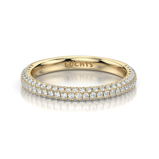 2.5mm Pave Natural Diamond 18 Karat Eternity Ring