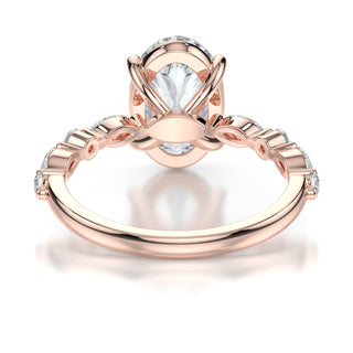 Chrisley Engagement Ring - Oval Centerpiece with Accented Marquise & Round Stones