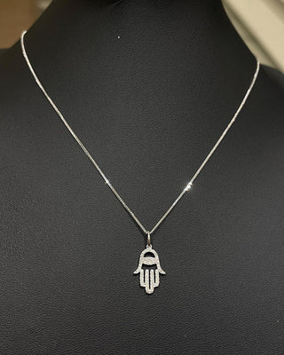 Natural Diamond Hamsa Necklace