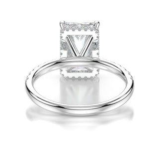 Celine Radiant Engagement Ring - Hidden Halo and French Pave Accents