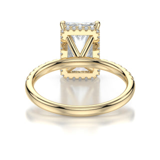 Celine Radiant Engagement Ring - Hidden Halo and French Pave Accents