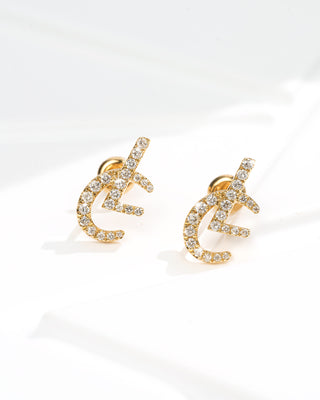 Luchys Signature Diamond Motif Earrings