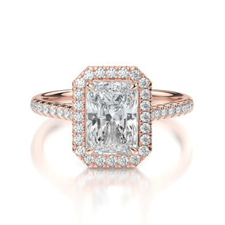 Coco’s Accented Radiant Engagement Ring with Halo