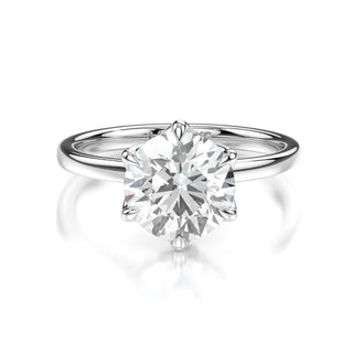 Celine Round Solitaire Engagement Ring - Petals Mounting