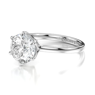 Celine Round Solitaire Engagement Ring - Petals Mounting