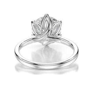 Celine Round Solitaire Engagement Ring - Petals Mounting