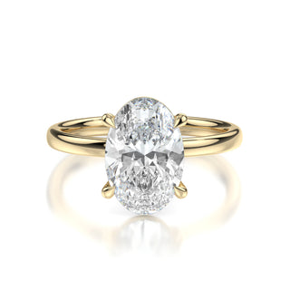 4.5ct Celine Oval Crushed Ice Moissanite Solitaire Engagement Ring - 18 Karat Gold Metal