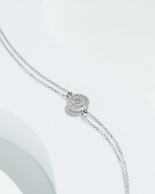 Double Halo Diamond Link Bracelet