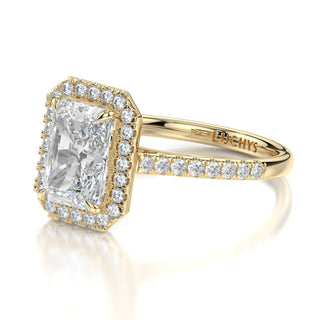 Coco’s Accented Radiant Engagement Ring with Halo