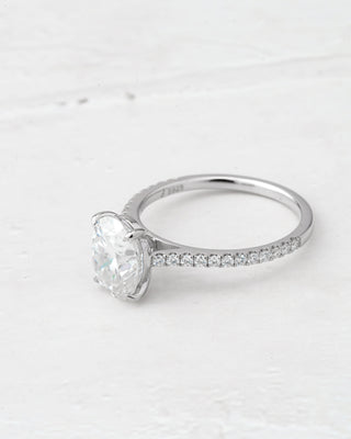 925 Sterling Silver Celine Oval Moissanite Engagement Ring