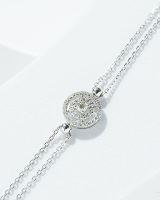 Double Halo Diamond Link Bracelet