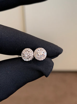 Preloved 0.4ct Natural Diamond Halo Round Earrings