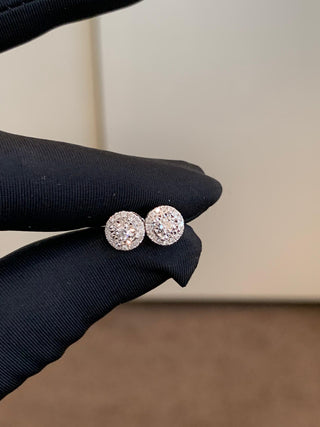 Preloved 0.4ct Natural Diamond Halo Round Earrings