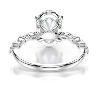 Chrisley Engagement Ring - Oval Centerpiece with Accented Marquise & Round Stones