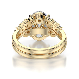 Regal Oval Engagement Ring & Wishbone Band - Royalty Set