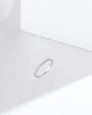 925 Sterling Silver Eternity Moissanite Ring