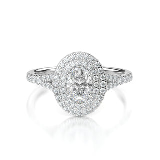 Gaia Oval Double Halo Natural Diamond Engagement Ring