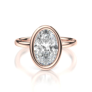 Celine Oval Bezel Solitaire Engagement Ring