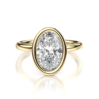 Celine Oval Bezel Solitaire Engagement Ring