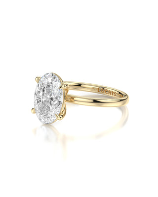 4.5ct Celine Oval Crushed Ice Moissanite Solitaire Engagement Ring - 18 Karat Gold Metal