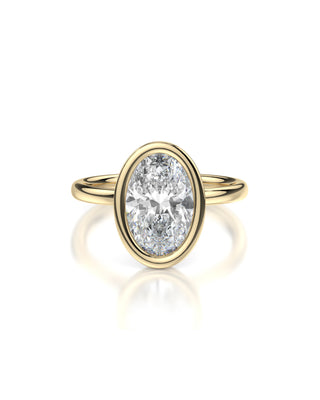 Celine Oval Bezel Solitaire Engagement Ring