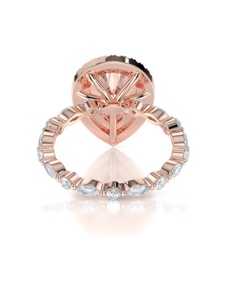 Eternity Pear Shaped Halo Blush Collection Engagement Ring - Rose Radiance