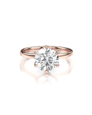 Celine Round Solitaire Engagement Ring - Petals Mounting